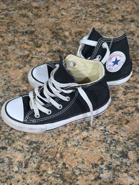 Converse Black & White Kids' High-Top Sneakers Size 12Y
